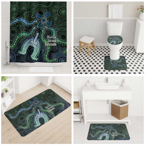 Torres Strait Islands Bathroom Set Indigenous Australian Marine Tribal Dot Art