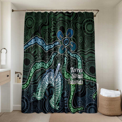 Torres Strait Islands Bathroom Set Indigenous Australian Marine Tribal Dot Art