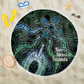 Torres Strait Islands Beach Blanket Indigenous Australian Marine Tribal Dot Art