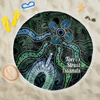 Torres Strait Islands Beach Blanket Indigenous Australian Marine Tribal Dot Art