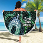 Torres Strait Islands Beach Blanket Indigenous Australian Marine Tribal Dot Art