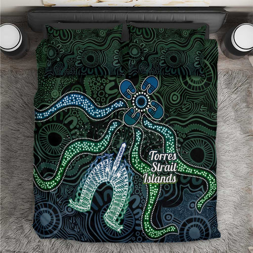 Torres Strait Islands Bedding Set Indigenous Australian Marine Tribal Dot Art