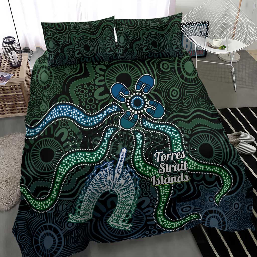Torres Strait Islands Bedding Set Indigenous Australian Marine Tribal Dot Art