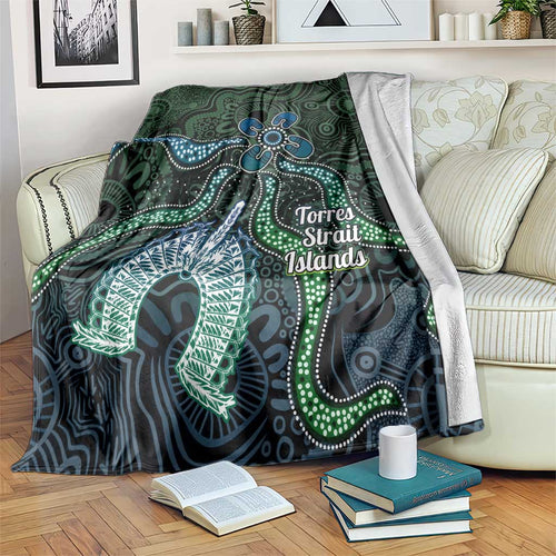 Torres Strait Islands Blanket Indigenous Australian Marine Tribal Dot Art