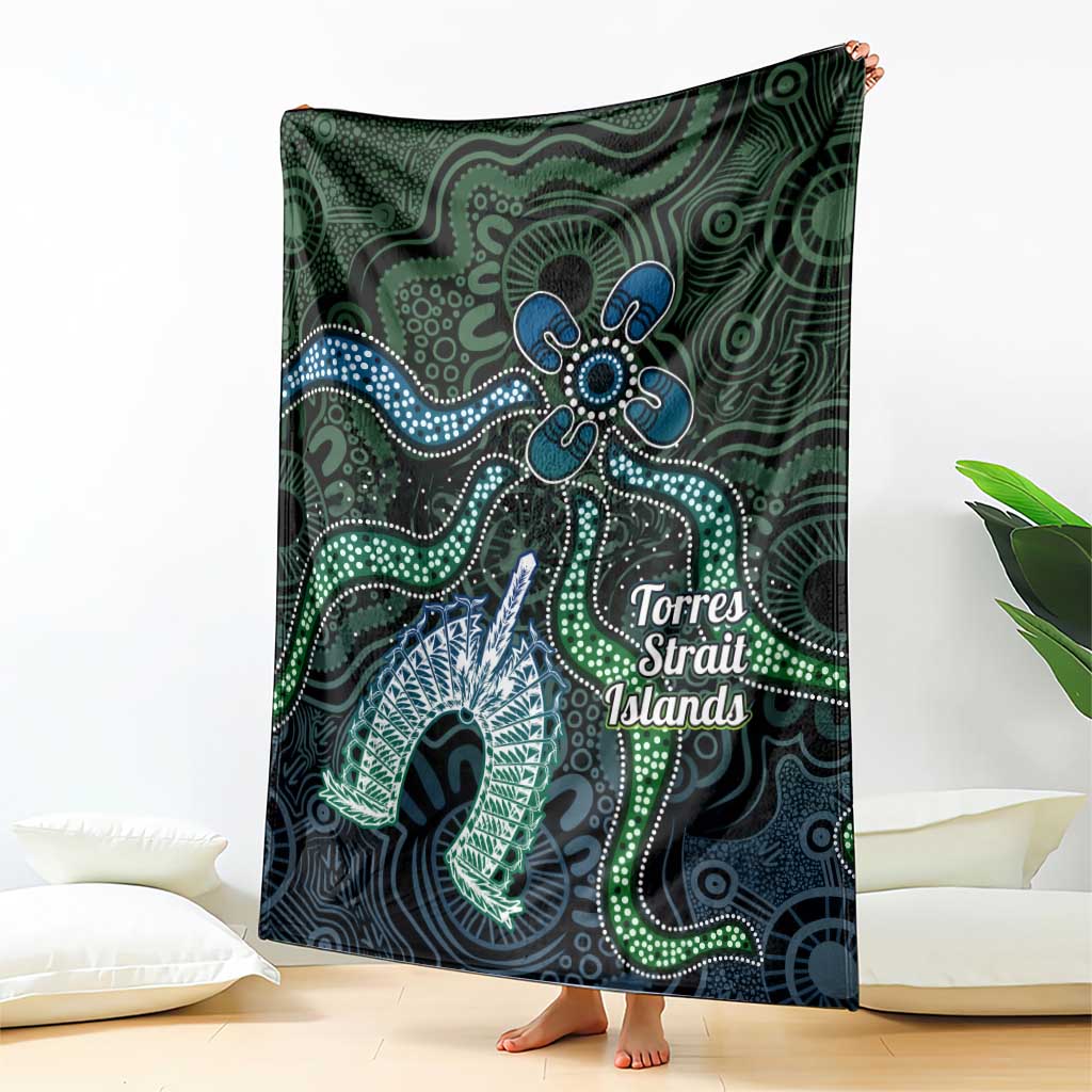 Torres Strait Islands Blanket Indigenous Australian Marine Tribal Dot Art