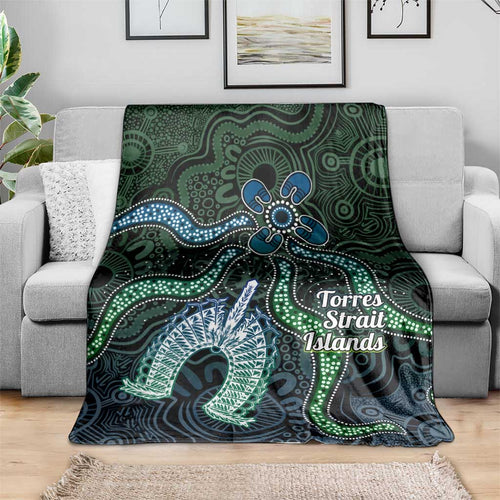 Torres Strait Islands Blanket Indigenous Australian Marine Tribal Dot Art