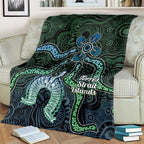 Torres Strait Islands Blanket Indigenous Australian Marine Tribal Dot Art