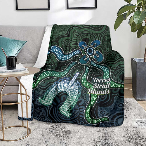 Torres Strait Islands Blanket Indigenous Australian Marine Tribal Dot Art