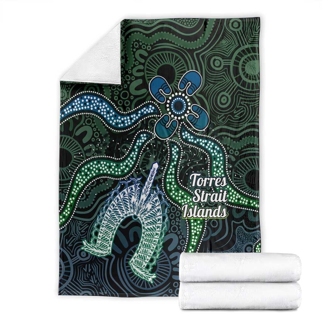Torres Strait Islands Blanket Indigenous Australian Marine Tribal Dot Art