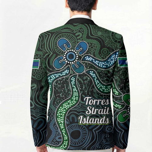 Torres Strait Islands Blazer Indigenous Australian Marine Tribal Dot Art