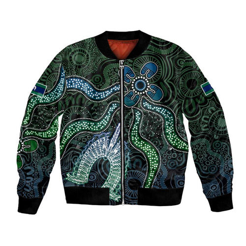 Torres Strait Islands Bomber Jacket Indigenous Australian Marine Tribal Dot Art
