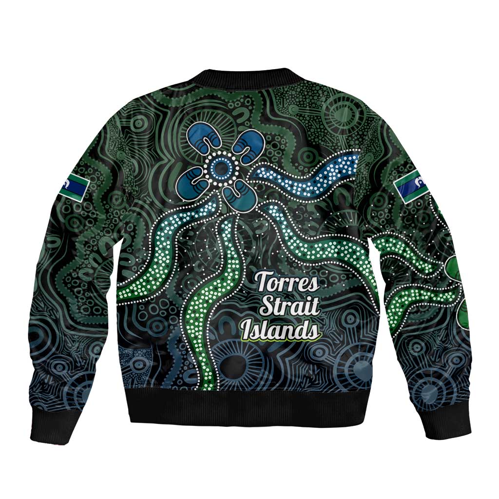 Torres Strait Islands Bomber Jacket Indigenous Australian Marine Tribal Dot Art