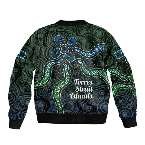 Torres Strait Islands Bomber Jacket Indigenous Australian Marine Tribal Dot Art