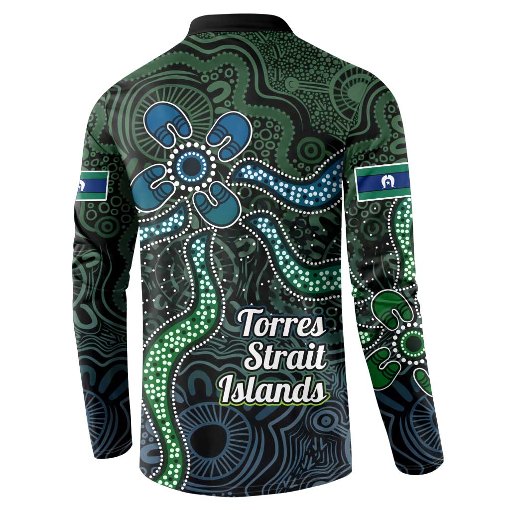 Torres Strait Islands Button Sweatshirt Indigenous Australian Marine Tribal Dot Art