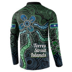 Torres Strait Islands Button Sweatshirt Indigenous Australian Marine Tribal Dot Art