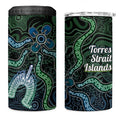 Torres Strait Islands 4 in 1 Can Cooler Tumbler Indigenous Australian Marine Tribal Dot Art