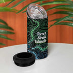 Torres Strait Islands 4 in 1 Can Cooler Tumbler Indigenous Australian Marine Tribal Dot Art