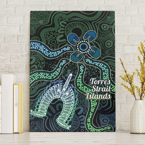 Torres Strait Islands Canvas Wall Art Indigenous Australian Marine Tribal Dot Art