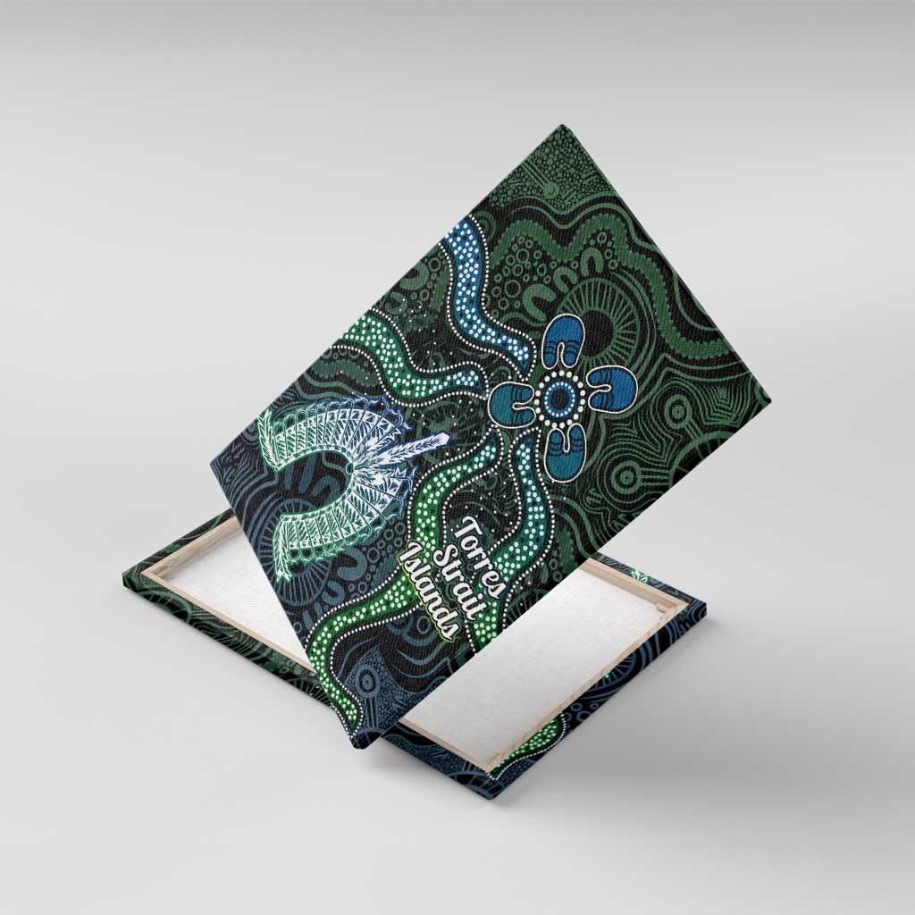 Torres Strait Islands Canvas Wall Art Indigenous Australian Marine Tribal Dot Art