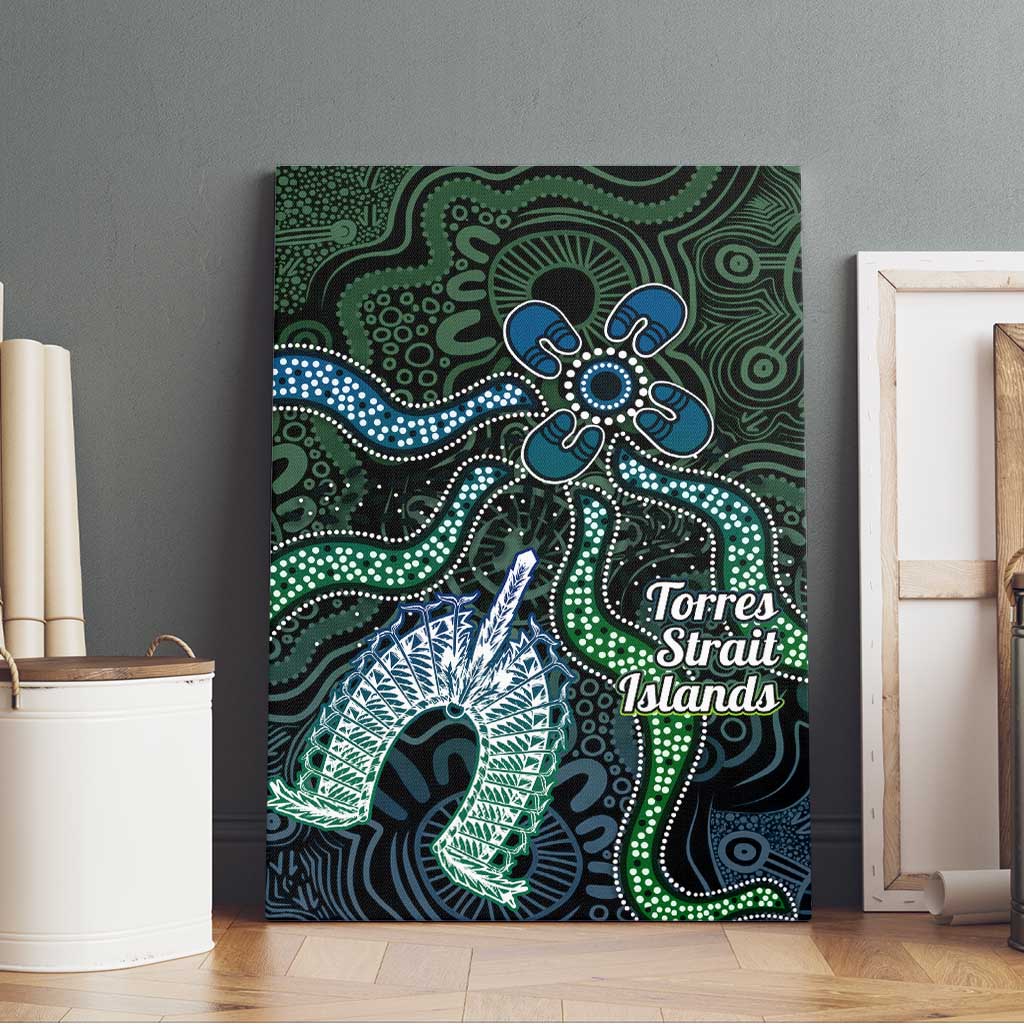 Torres Strait Islands Canvas Wall Art Indigenous Australian Marine Tribal Dot Art