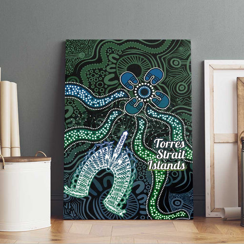 Torres Strait Islands Canvas Wall Art Indigenous Australian Marine Tribal Dot Art