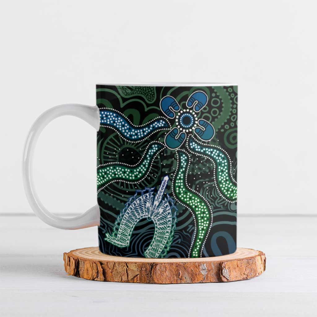 Torres Strait Islands Ceramic Mug Indigenous Australian Marine Tribal Dot Art