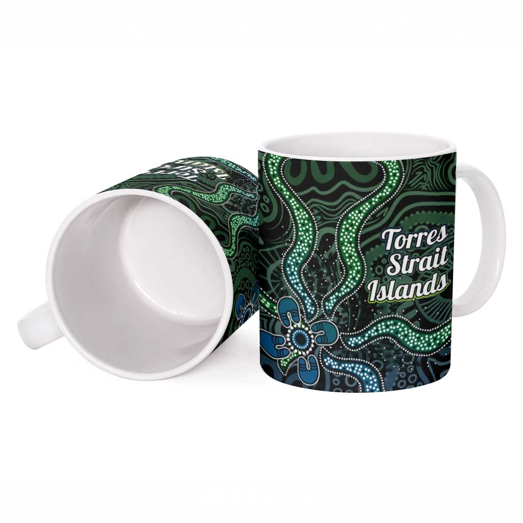 Torres Strait Islands Ceramic Mug Indigenous Australian Marine Tribal Dot Art
