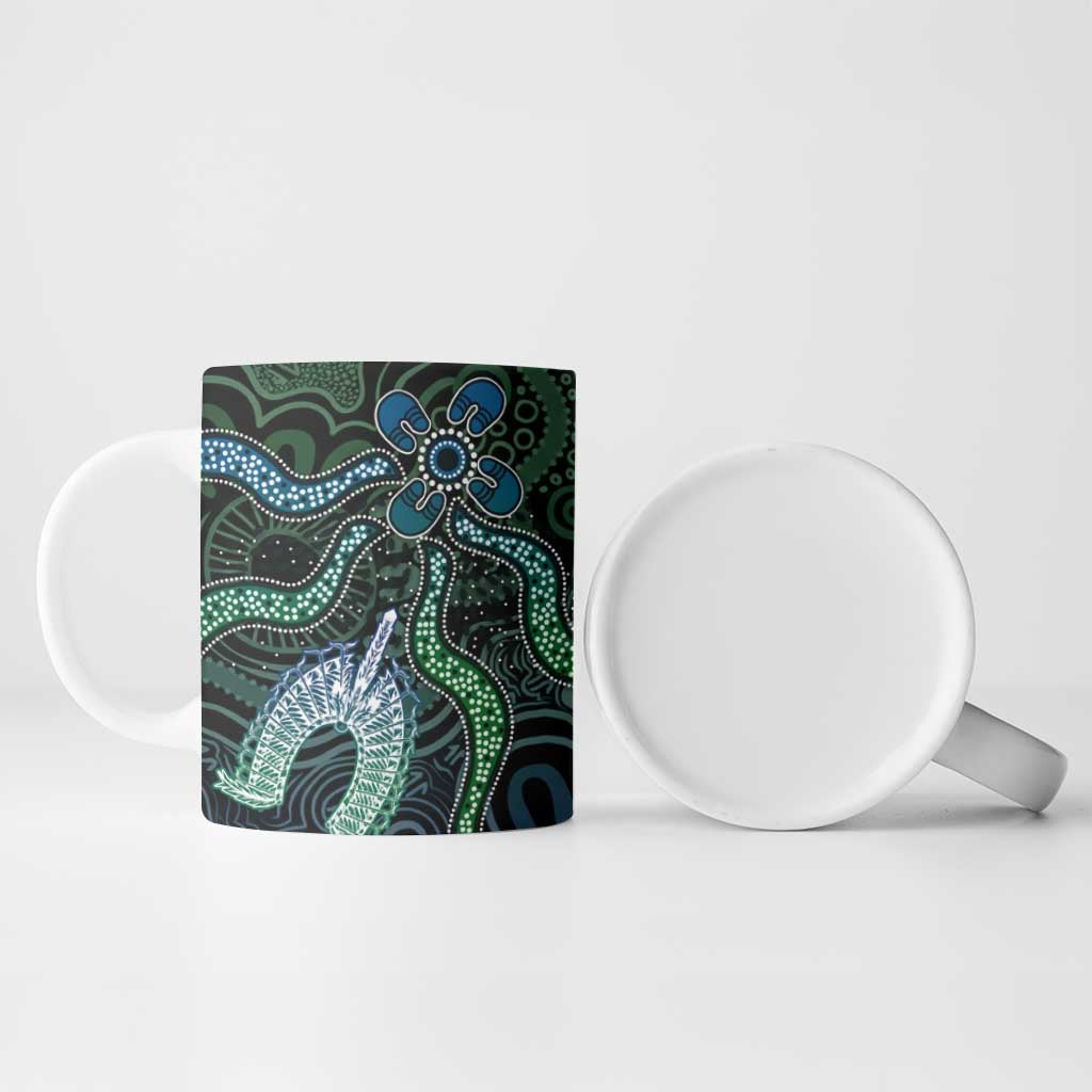 Torres Strait Islands Ceramic Mug Indigenous Australian Marine Tribal Dot Art