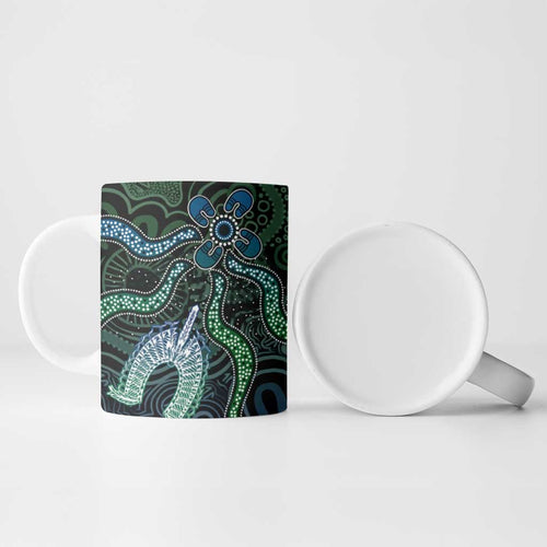 Torres Strait Islands Ceramic Mug Indigenous Australian Marine Tribal Dot Art