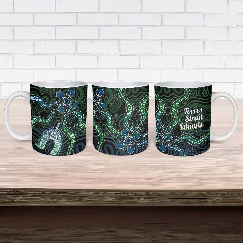 Torres Strait Islands Ceramic Mug Indigenous Australian Marine Tribal Dot Art