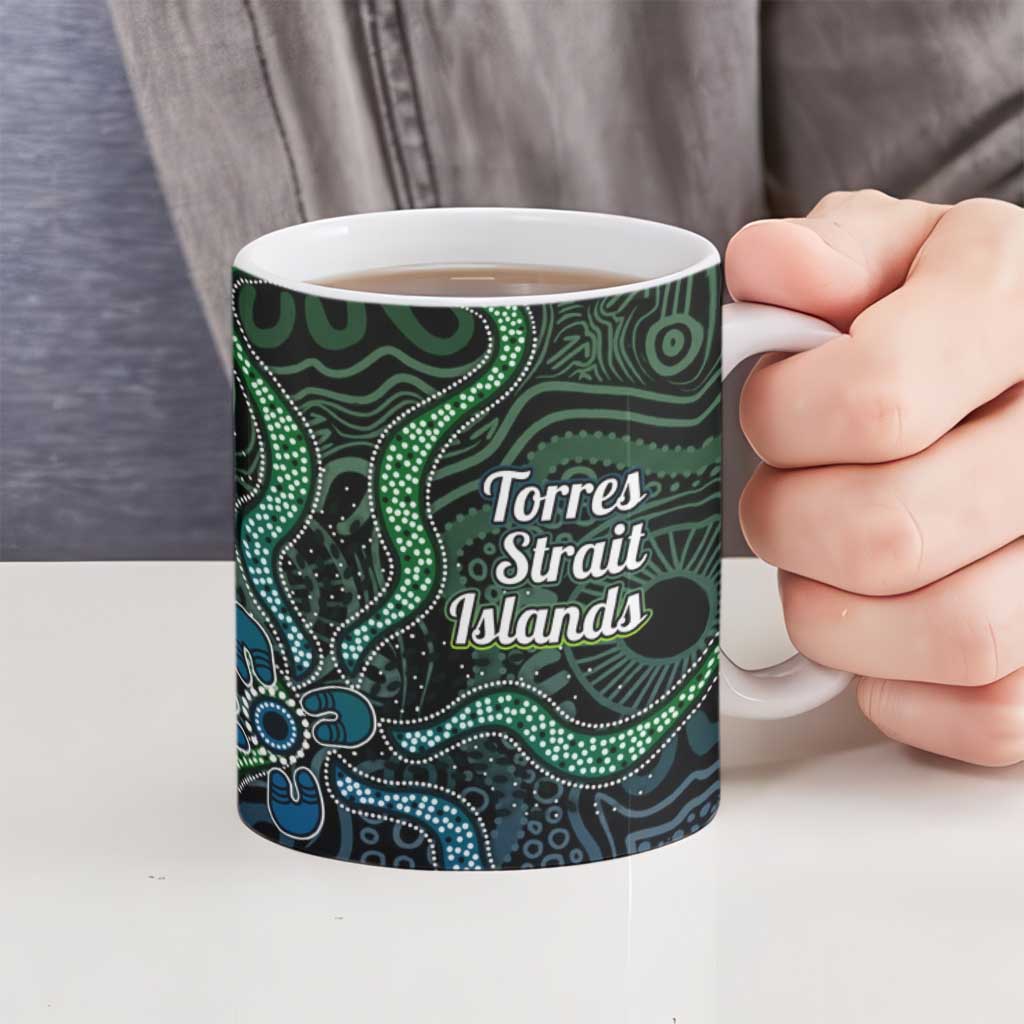 Torres Strait Islands Ceramic Mug Indigenous Australian Marine Tribal Dot Art