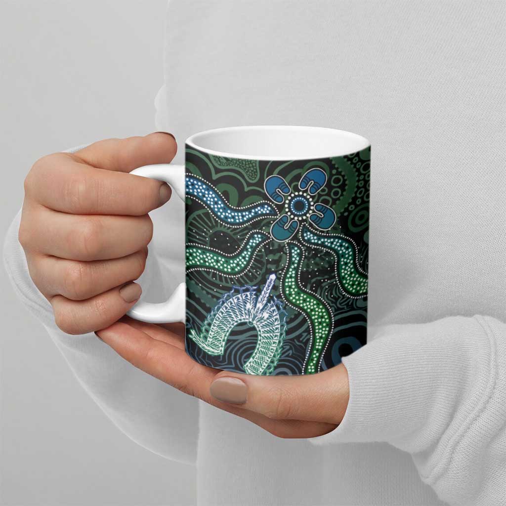 Torres Strait Islands Ceramic Mug Indigenous Australian Marine Tribal Dot Art
