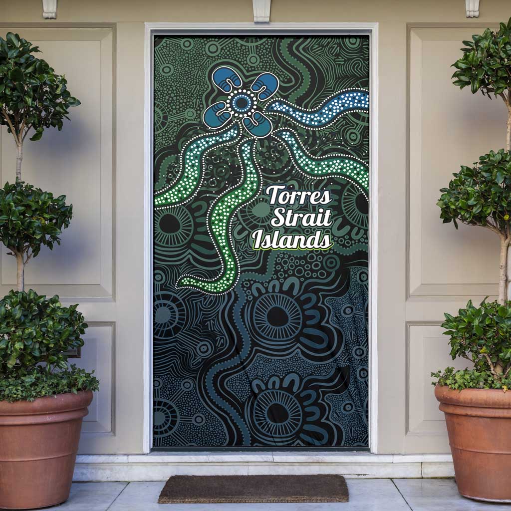 Torres Strait Islands Door Cover Indigenous Australian Marine Tribal Dot Art