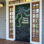 Torres Strait Islands Door Cover Indigenous Australian Marine Tribal Dot Art