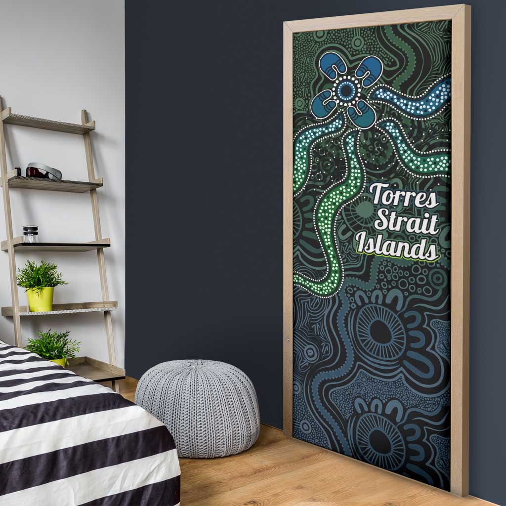 Torres Strait Islands Door Cover Indigenous Australian Marine Tribal Dot Art