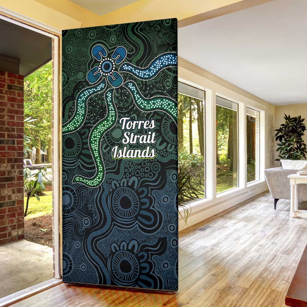 Torres Strait Islands Door Cover Indigenous Australian Marine Tribal Dot Art