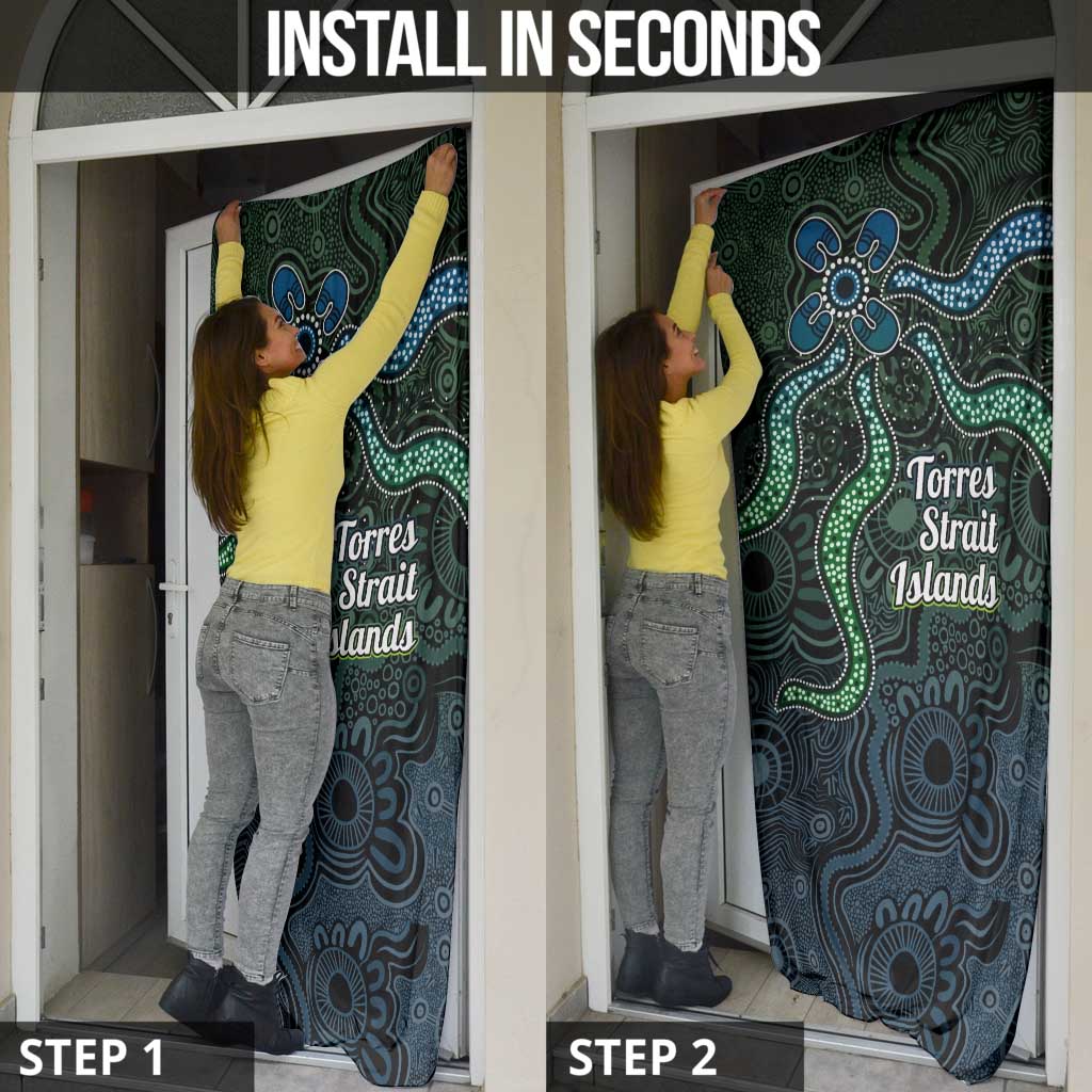 Torres Strait Islands Door Cover Indigenous Australian Marine Tribal Dot Art