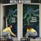Torres Strait Islands Door Cover Indigenous Australian Marine Tribal Dot Art