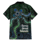 Torres Strait Islands Family Matching Off The Shoulder Long Sleeve Dress and Hawaiian Shirt Indigenous Australian Marine Tribal Dot Art