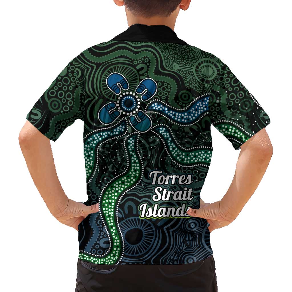 Torres Strait Islands Family Matching Tank Maxi Dress and Hawaiian Shirt Indigenous Australian Marine Tribal Dot Art