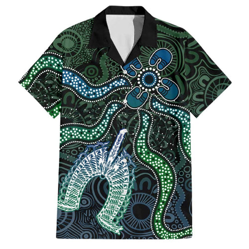 Torres Strait Islands Family Matching Tank Maxi Dress and Hawaiian Shirt Indigenous Australian Marine Tribal Dot Art