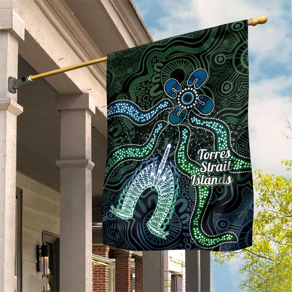Torres Strait Islands Garden Flag Indigenous Australian Marine Tribal Dot Art