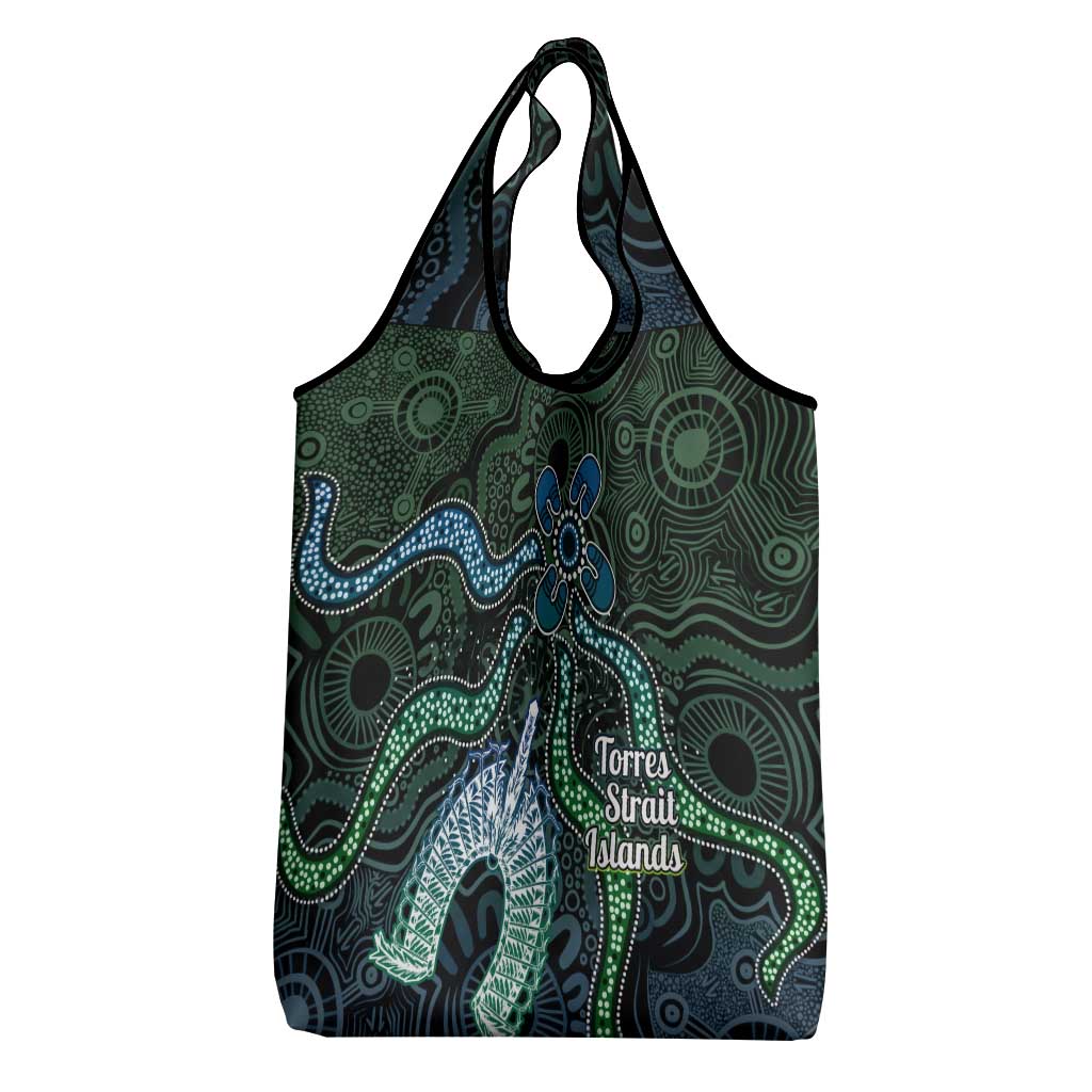 Torres Strait Islands Grocery Bag Indigenous Australian Marine Tribal Dot Art