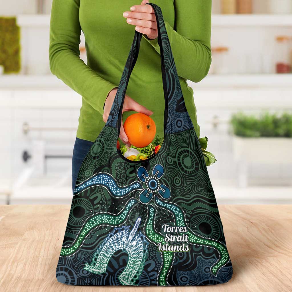 Torres Strait Islands Grocery Bag Indigenous Australian Marine Tribal Dot Art