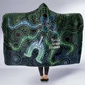 Torres Strait Islands Hooded Blanket Indigenous Australian Marine Tribal Dot Art
