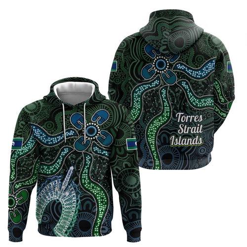 Torres Strait Islands Hoodie Indigenous Australian Marine Tribal Dot Art