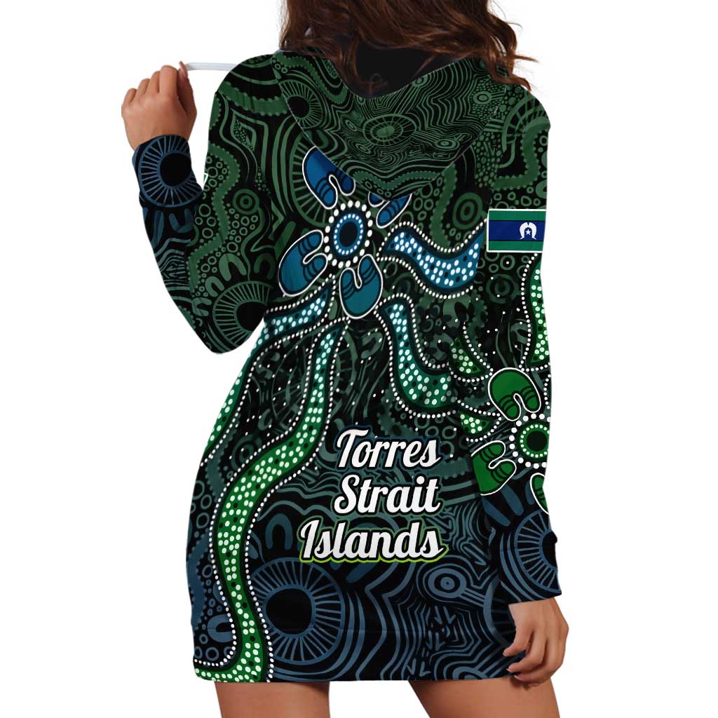 Torres Strait Islands Hoodie Dress Indigenous Australian Marine Tribal Dot Art
