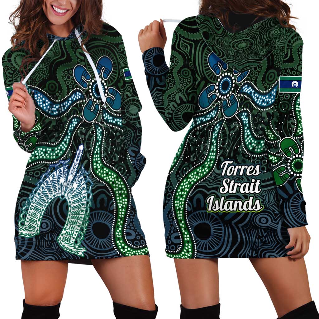 Torres Strait Islands Hoodie Dress Indigenous Australian Marine Tribal Dot Art
