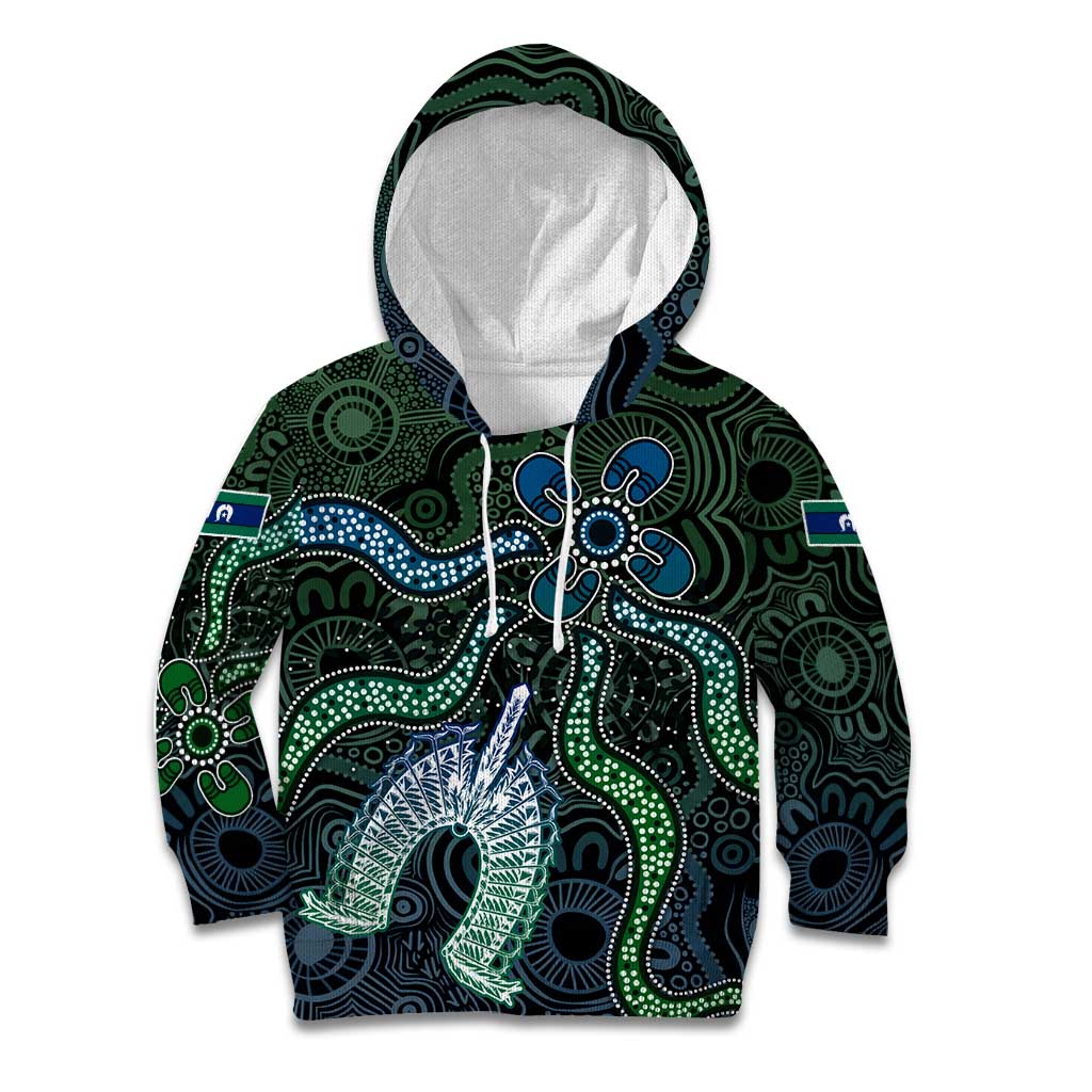 Torres Strait Islands Kid Hoodie Indigenous Australian Marine Tribal Dot Art