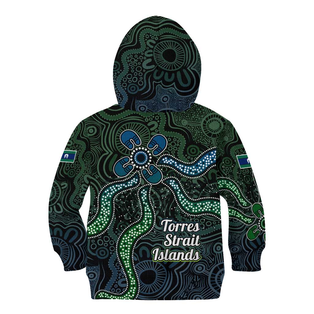 Torres Strait Islands Kid Hoodie Indigenous Australian Marine Tribal Dot Art